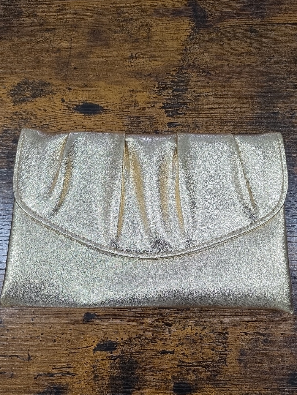 Gold Evening Clutch Handbag - Elegant Metallic Ladies Bag
